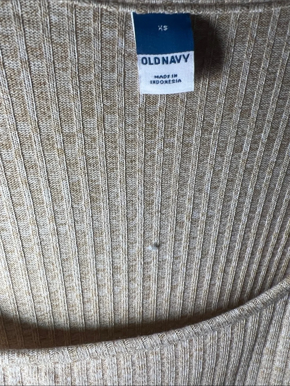 Old Navy Beige Ribbed Scoop Neck Tank